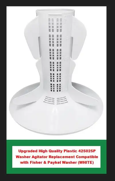 (NEW) Washer Agitator Fisher & Paykel WHITE Plastic 425025P, View more