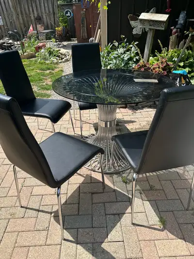 RETRO CHROME AND GLASS TABLE, View more