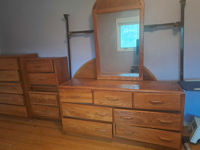 Solid wood double bedroom set dresser end tables tall boy  in Dressers & Wardrobes in St. Catharines - Image 2