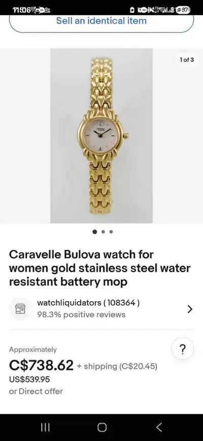 Vintage gold and diamond bulova caravelle watch, View more