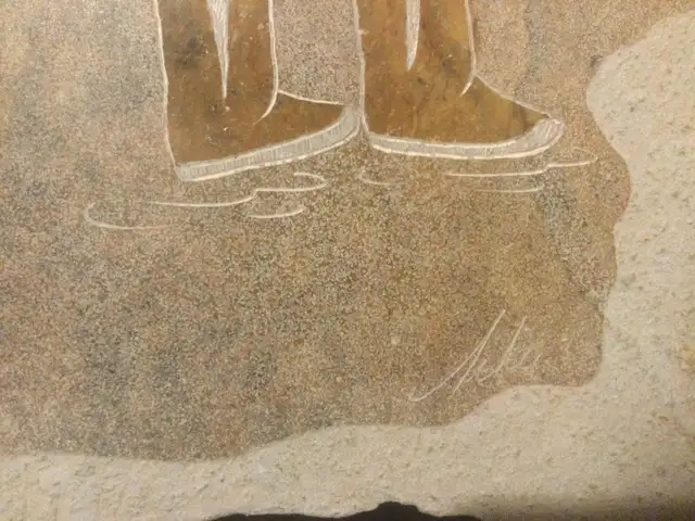Inuit Stone Art Wall Hanging, signed in Arts & Collectibles in Ottawa - Image 5