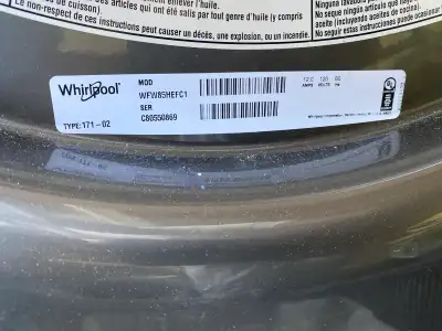 whirlpool front load washer part wfw85hefc1, View more