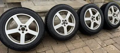 For sale complete set of 4 aluminum alloy wheels and winter tires coming of Volvo XC60. Wheels: 8Jx1...