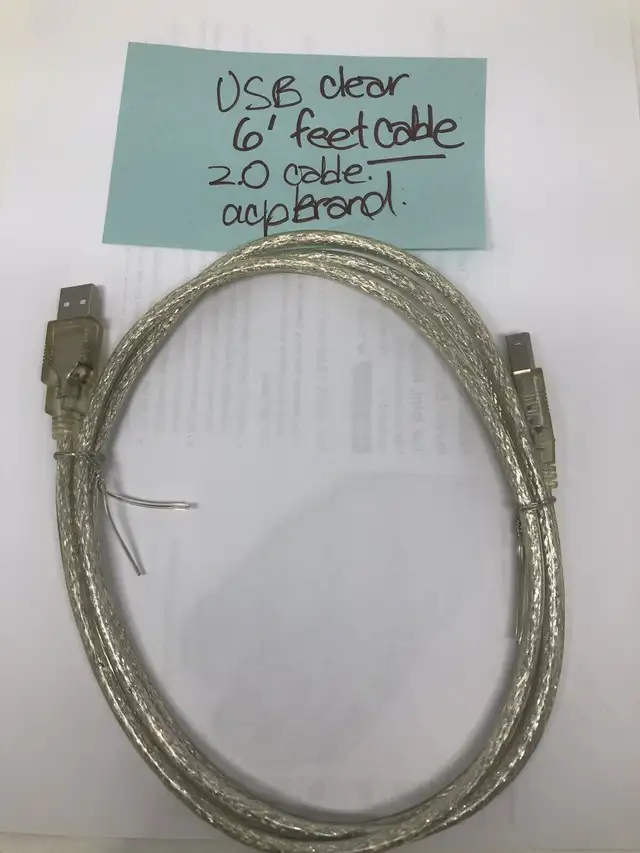Brand new in package - 6 feet clear USB clear computer cable62863262274561121