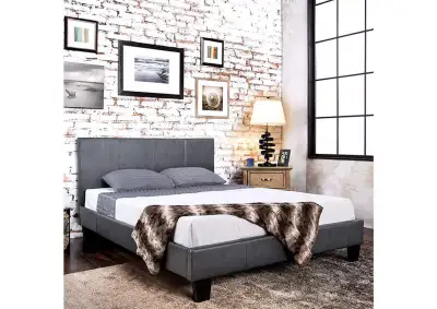 Yates Faux Leather Bed, View more