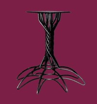 Unique hand crafted wrought iron table base/ leg