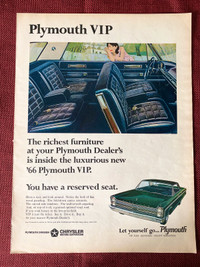 1966 Plymouth VIP Original Ad