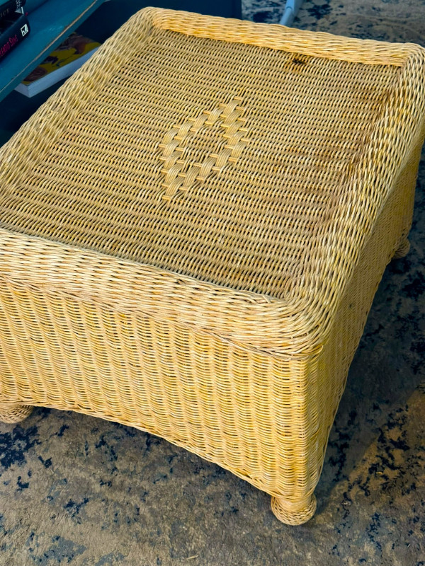 Wicker Side Table & Footstool in Other Tables in Ottawa