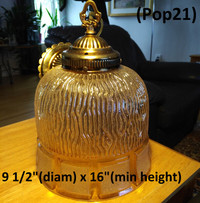 Light - Indoor, Pendant, Antique Style Amber Glass Shade