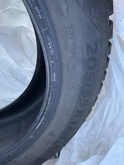a set of 205 55r17 only used 1 winter season, got a new car, so dont need this size of tire $600 obo...