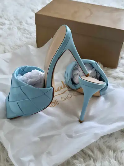 Brand New Onlymaker Baby Blue Woven Mules heels - Size 6, View more
