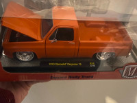 M2 1973 Chevrolet Cheyenne, orange, comes with 2 bonus vehicles