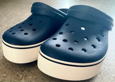 Crocs Crocband Platform Clog M7 W9 Navy/White, View more