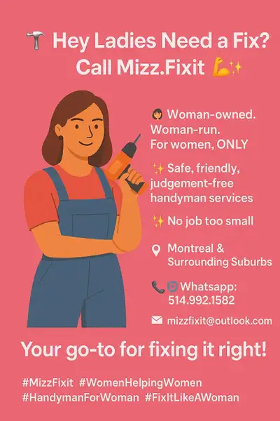 ✨ Mizz.Fix It: Reliable Handyman Services for Women, by a Woman ✨ I'm a woman-owned, woman-run handy...