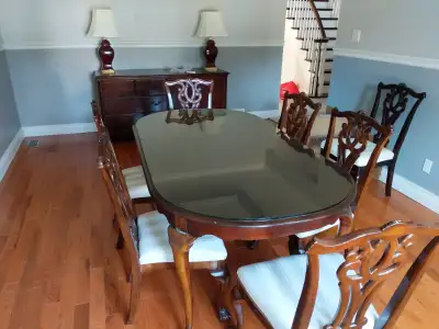 Dining table and chairs, View more