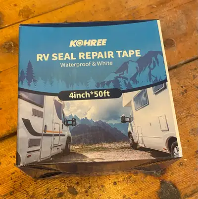 High-quality Kohree RV seal repair tape in white, 4” x 50’ roll. Waterproof, weather-resistant, and...