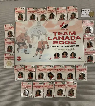 Team Canada 2002 Hockey Pin Set & Holder & Men/ Women Team Pic, View more