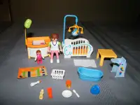 Playmobil chambre de bébé avec chaise haute