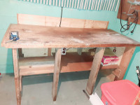 Carpenters Workbench 75" X 31" x 37" solid wood antique/vintage