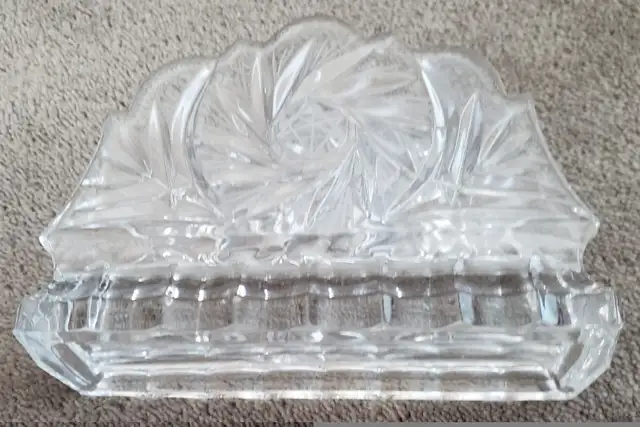 VINTAGE CUT CRYSTAL NAPKIN HOLDER or LETTER HOLDER 6 x 2 x 4 IN in Home Décor & Accents in Laval / North Shore - Image 5