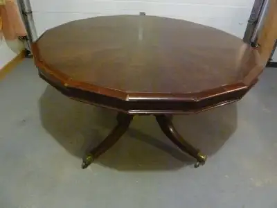 Ca. 1920 - 1925 Solid Mahogany round dining table., View more