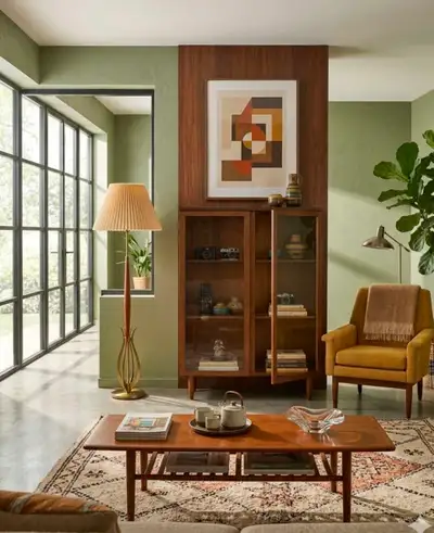 MCM vintage display hutch cabinet , View more