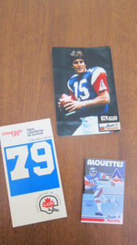 3 souvenirs des Alouettes Montréal, 1979-1981. vintage