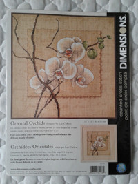 New Unopened Counted Cross Stitch Kit: Oriental Orchids