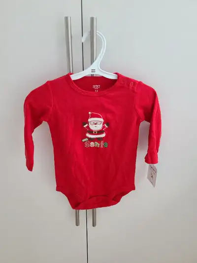 Brand New Long Sleeve Santa Christmas Onesie - Size 12 mos, View more