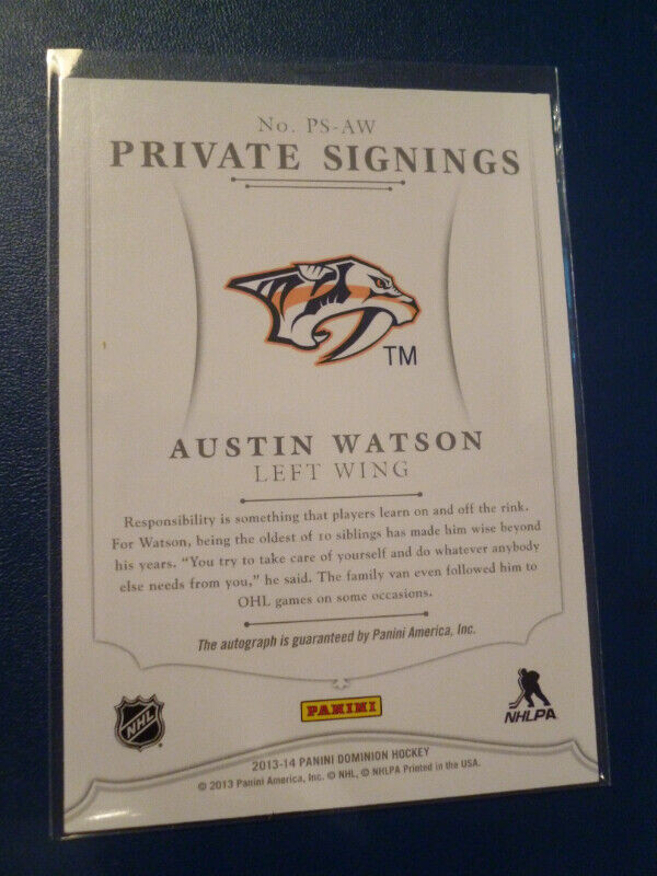 Austin Watson Richard Panik John Gibson NHL signature cards x 4 in Arts & Collectibles in Peterborough - Image 2