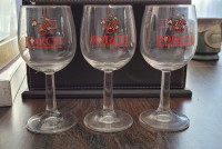 Set of 3 German wine glasses