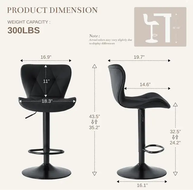 Swivel Adjustable Height Bar Stools, Leather Upholstered Counter in Chairs & Recliners in City of Toronto - Image 4