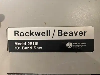Scie a ruban 10" rockwell beaver , band saw.