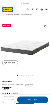 Urgent moving outikea foam firm mattress