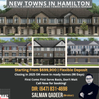Hamilton Towns Starting from $699,900