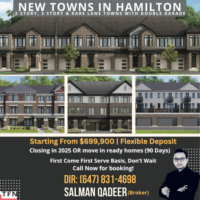 Hamilton Towns Starting from $699,900 in Houses for Sale in Kitchener / Waterloo