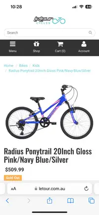  Excellent condition Radius Ponytrail 20Inch bike