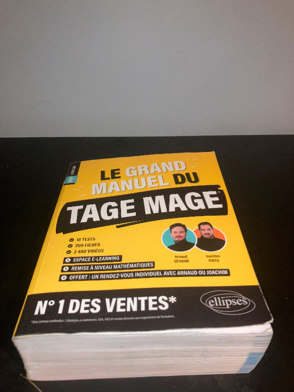 Livre Le Grand manuel du TAGE-MAGE N°1 des ventes Pinto, Sévigné dans Manuels  à Ville de Montréal
