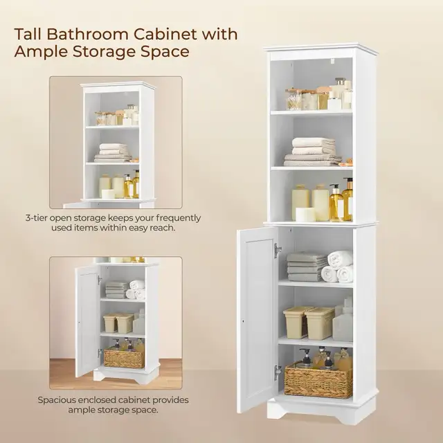 Freestanding Tall Slim Storage Cabinet with 3 Shelves & Door in Home Décor & Accents in Markham / York Region - Image 6