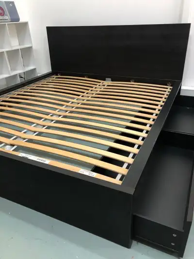 King Size Malm IKEA Bed Frame and 2 Drawers Black Brown, View more