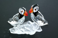 SWAROVSKI CRYSTAL Bird Figurine ~ PUFFINS ~ MINT CONDITION