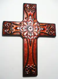 Antique Vintag Crucifix ŒUVRE D'ART Altar Catholique Orthodox Ch