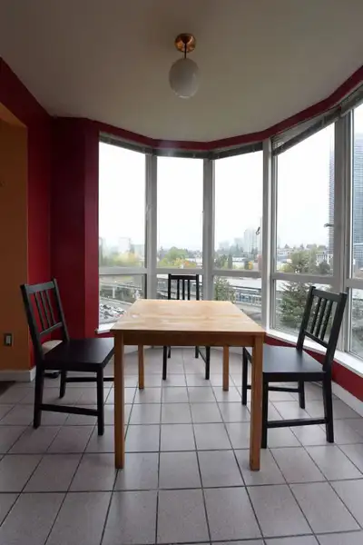2-bedroom, 1-living-room high-rise apartment near Lougheed Mall Skytrain Station. Master bedroom for...