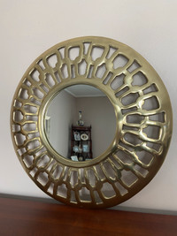 Solid Brass Round Framed Mirror