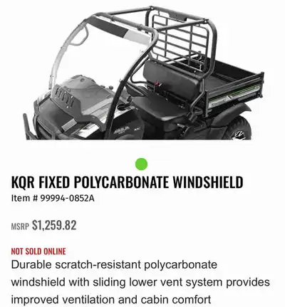 •Kawasaki mule factory accessories-New in box with hardware. Clearing out. •2017-2024 Mule full wind...