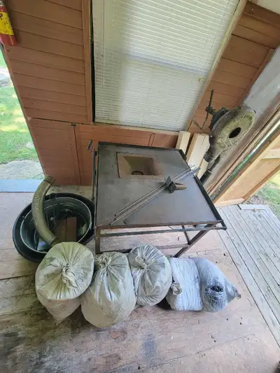 Full Blacksmithing Setup with Manual Hand Crank Blower. Everything works great. Comes with everythin...