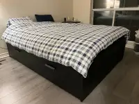 QUEEN BED FRAME WITH STORAGE (IKEA