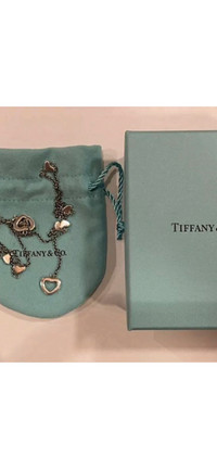 Tiffany & Co. Heart Link Lariat Necklace Open Heart  Silver925
