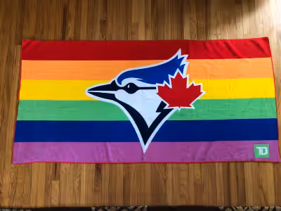 Toronto Blue Jays Rainbow Pride Beach Towel (2022). Brand new!! Limited Edition. Stadium Giveaway: J...