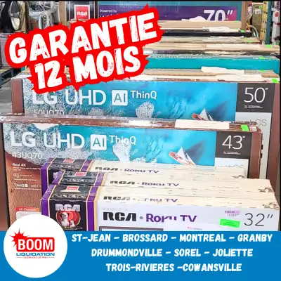LIQUIDATION DE TELEVISION - PRIX IMBATTABLES A partir de 119$ RCA – Phillips – Hisense -Samsung – Lg...